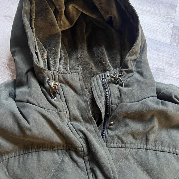 L.L. Bean Olive Quilted Hooded Puffer Coat - Picture 2 of 9